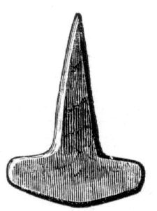 Amuleto de Mjölnir en plata hallado en Fitjar (Hordaland, Noruega), publicado por Oluf Rygh en 1885