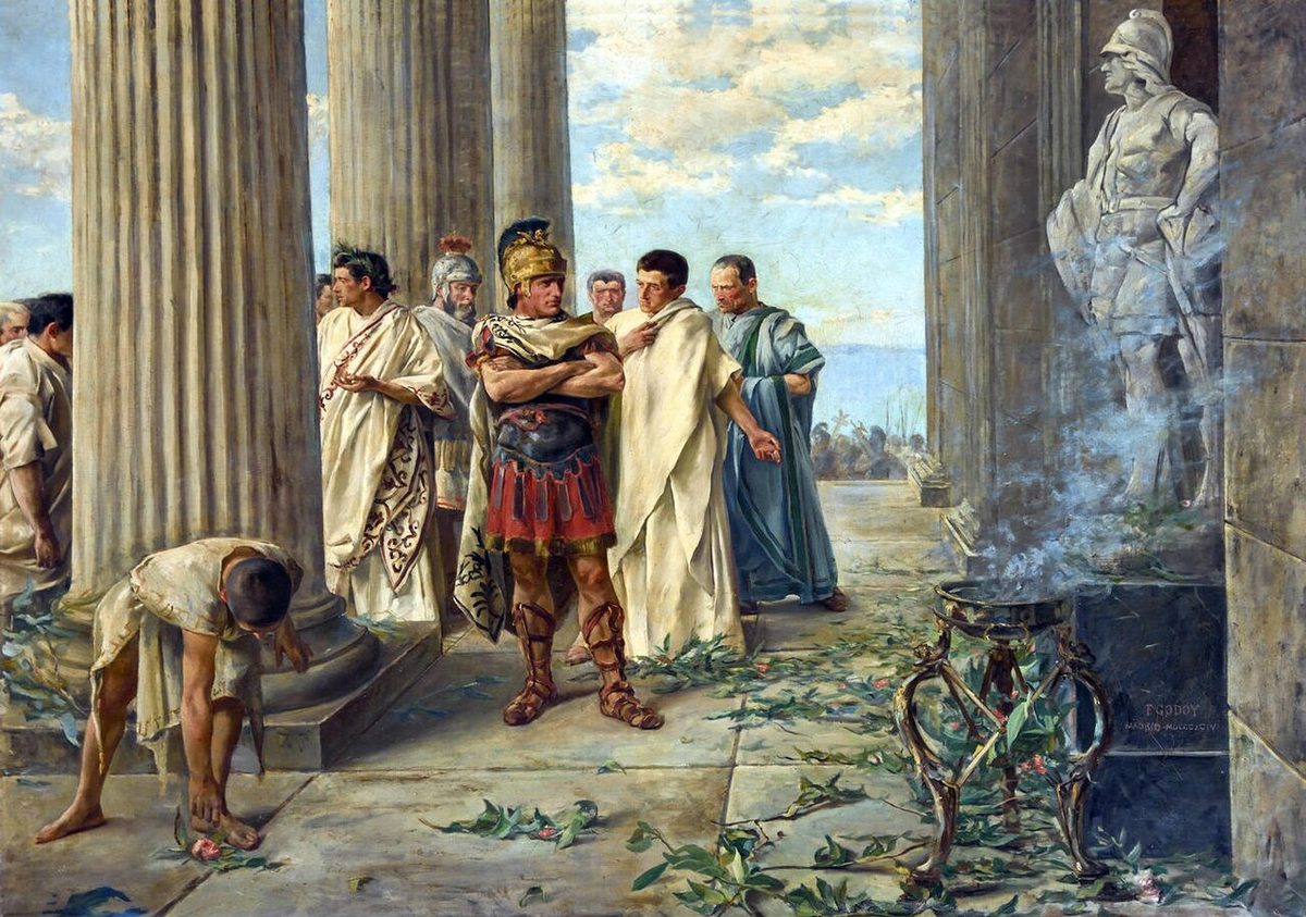 Julio César en el templo de Hércules-Melqart de Gadir