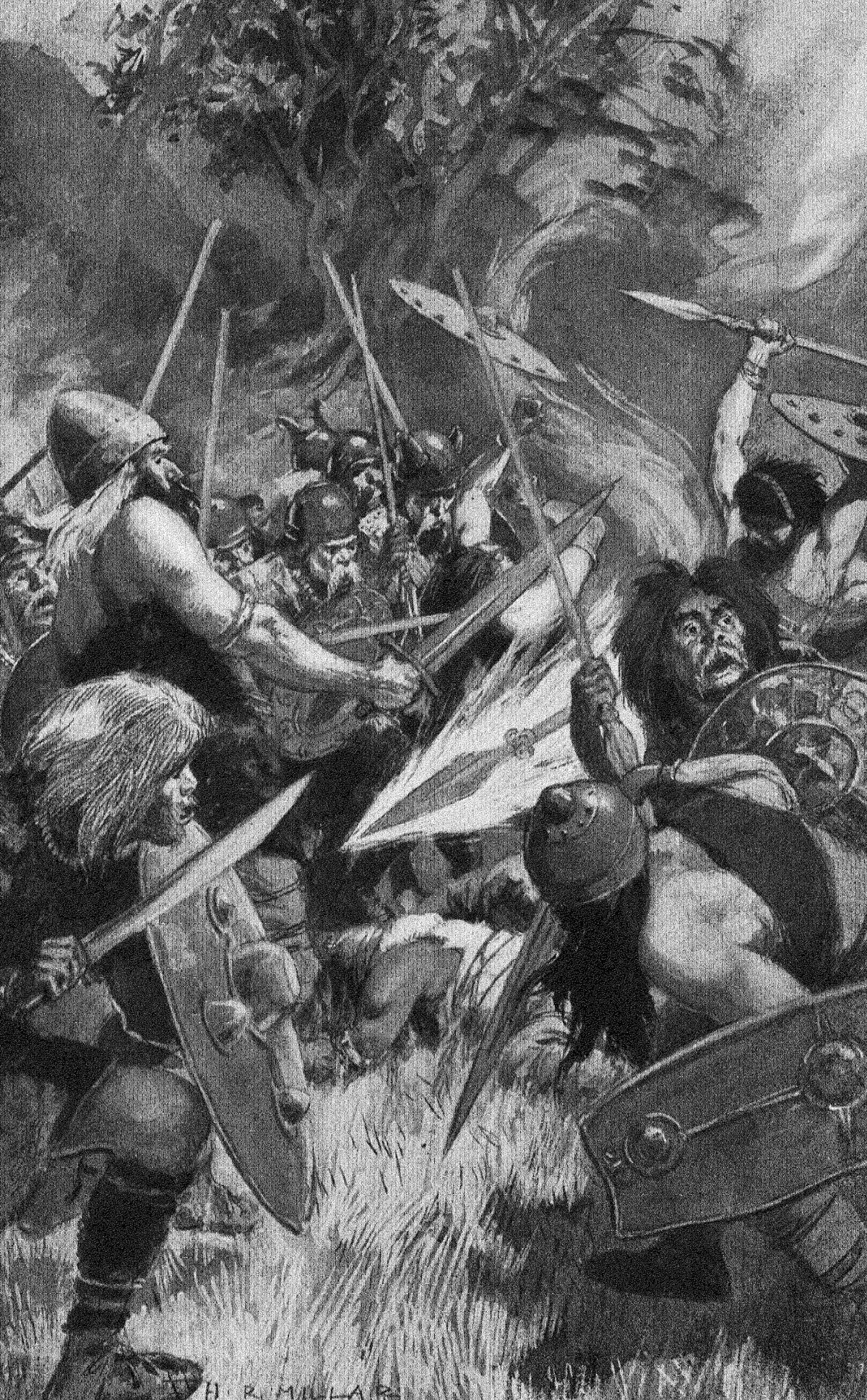 Lugh con su lanza sagrada