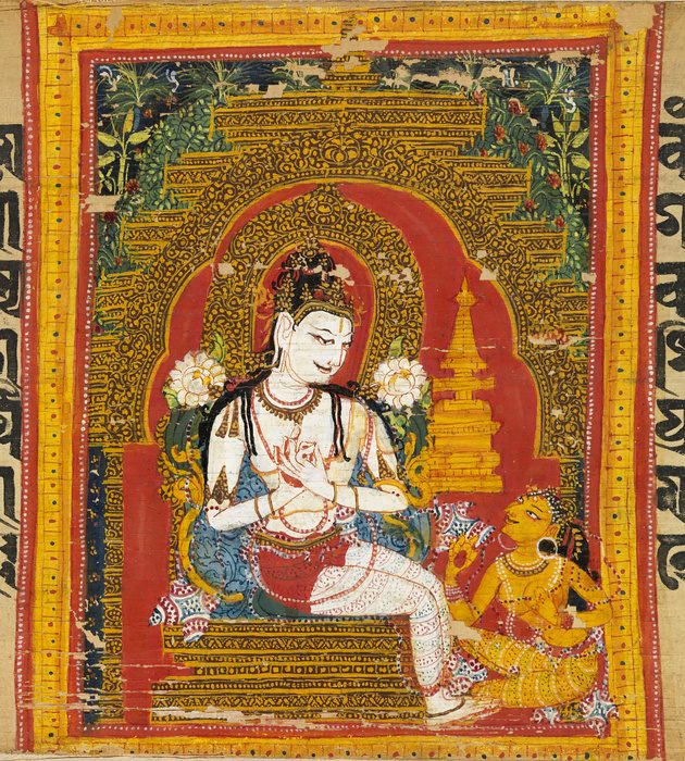 Maitreya Buddha en manuscrito Prajnaparamita