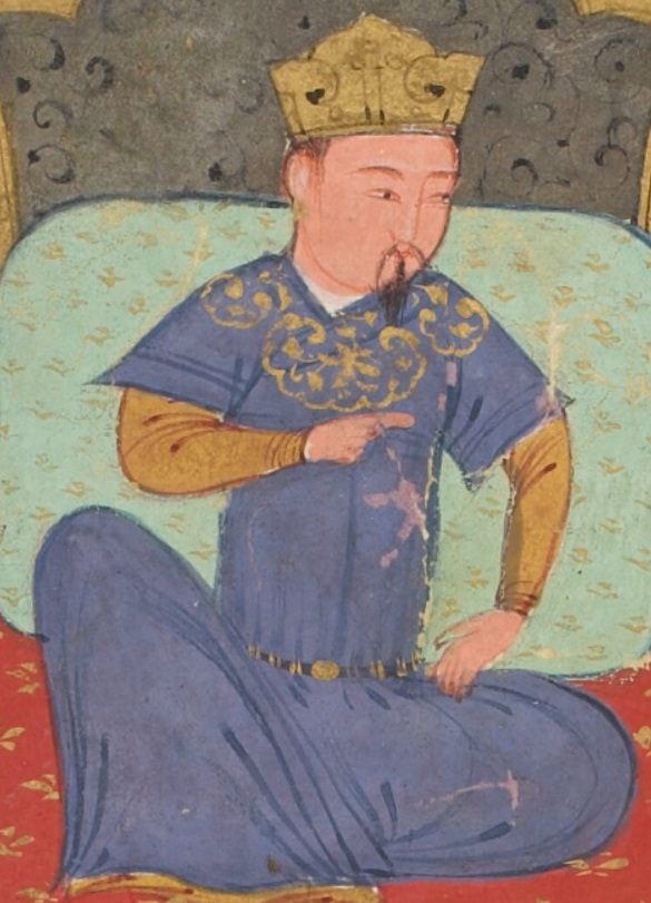 Batu Khan en el trono, ilustración de Rashid al-Din
