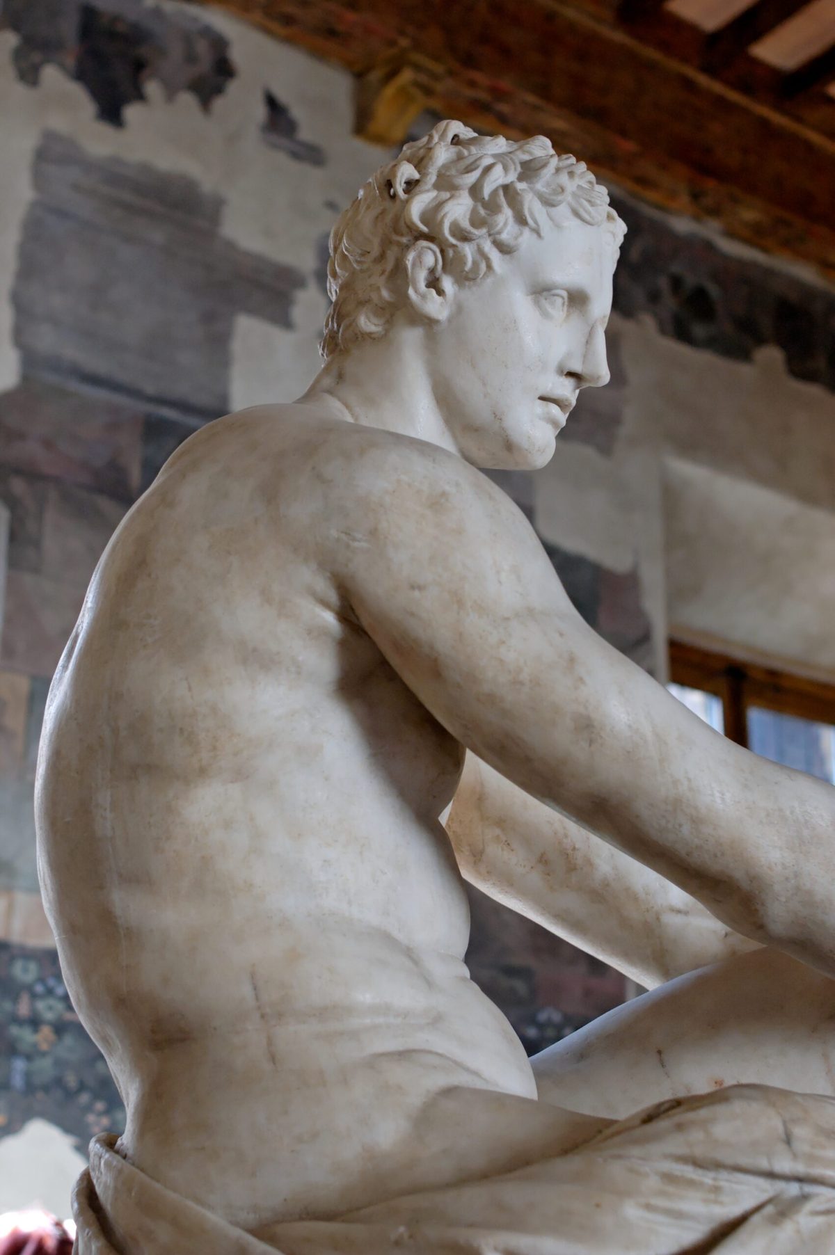 Ares Ludovisi, escultura romana en mármol copia de un original griego helenístico, Palazzo Altemps