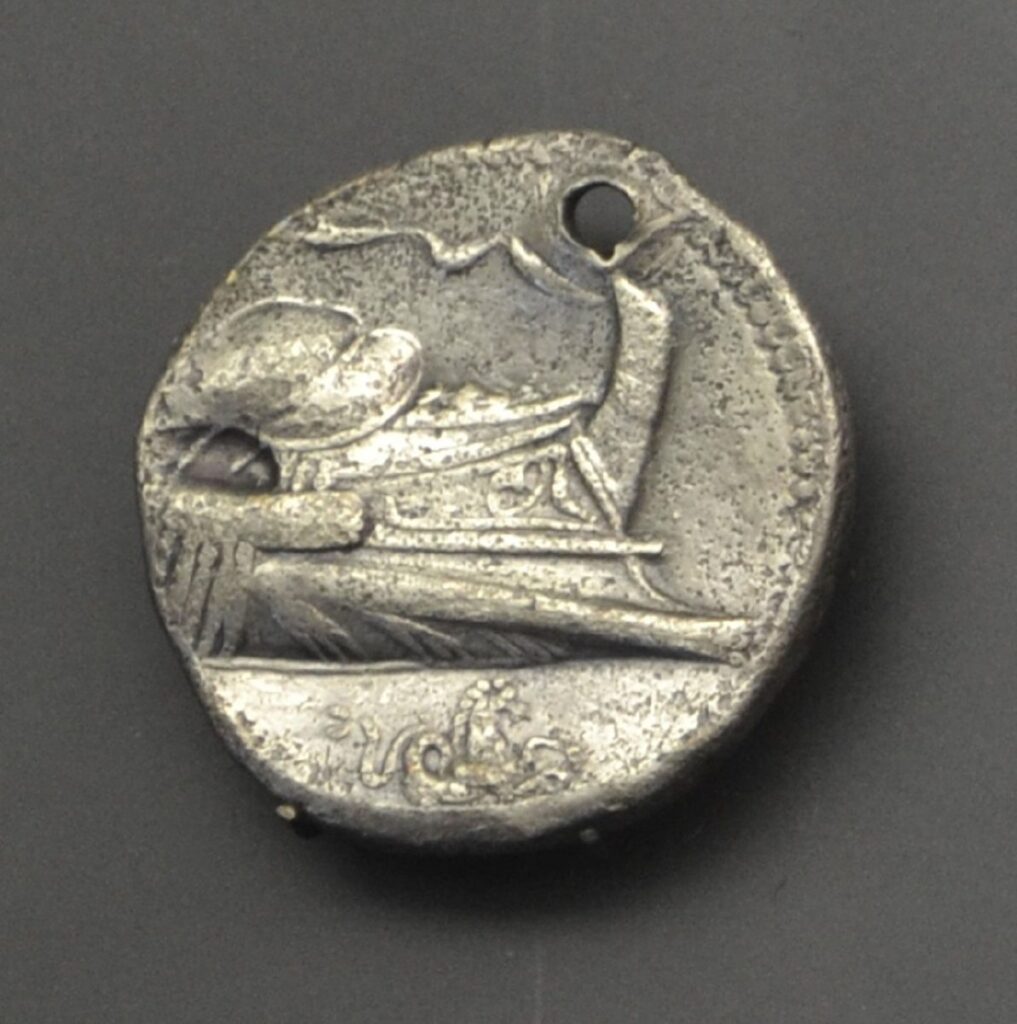 Barco púnico de Hannón el Navegante en una moneda cartaginesa de Hispania