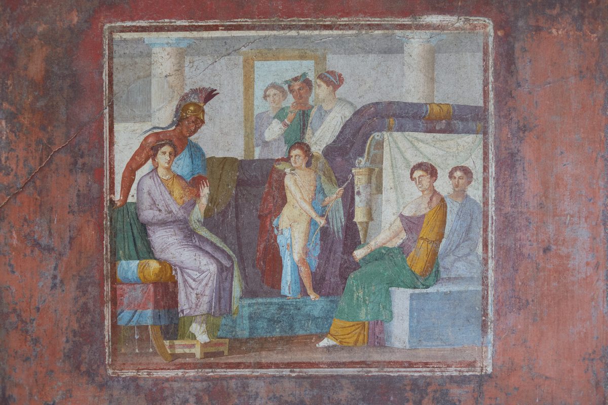 Marte y Venus, fresco romano de la Casa de Marco Lucrecio Frontón en Pompeya